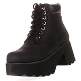Volatile Jobsite Women's Platform Wedge Boots Black Nubuck Leather
