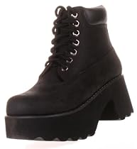 Volatile Jobsite Women's Platform Wedge Boots Black Nubuck Leather