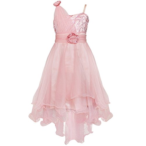 TIAOBU US Girls Sequins Birthday Party Evening Train Dress