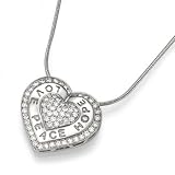 18k White Gold and Diamonds Heart Pendant on Chain