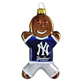 MLB New York Yankees Blown Glass Gingerbread Man Ornament