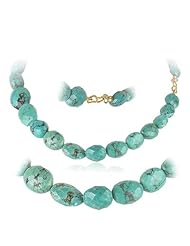 300.00 Cts AAA Beads Natural Turquoise (not Dyed) Necklace in 18K Yellow Gold