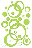 Wall Decor Plus More WDPM110 Wall Vinyl Sticker Decal Circles and Rings, Key Lime Green, 25-Piece