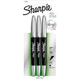Sharpie Pen Grip Fine Point Pen, 3 Black Pens (1758052): Office Products
