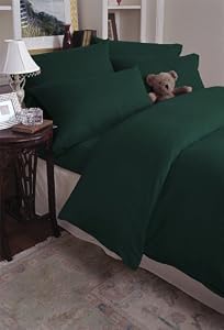Flannel Solid Color Cotton Covers Forest Green Full/Queen