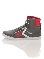 Hummel Zapatillas Slimmer Stadil Alta (Gris/Blanco/Rojo)