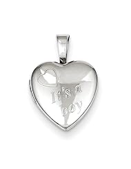 Sterling Silver Its A Boy 12mm Heart Locket