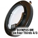 AF-Adapter OLYMPUS OM an Four Thirds 4/3 f&uuml;r E-620 etc. Edler und hochwertiger AF-Adapter aus exloxiertem Messing, speziell zur Benutzung von OLYMPUS OM Objektiven an Four Thirds (4/3) Kameras, mit Autofokusbest&auml;tigung und Blenden-Programmierung.