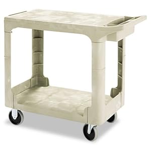 Rubbermaid FG450500 Beige 500 lbs Capacity Utility Cart with Two Shelves Rubbermaid FG450500 Beige 500 lbs Capacity Utility Cart with Two Shelves