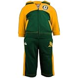 MLB Majestic Oakland Athletics Infant French Terry Full Zip Hoodie & Pants Jog Set - Green (18 Months)