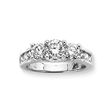 3 Diamond Anniversary Ring 2 ct. in 14K White Gold