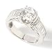 Michael Valitutti Sterling Silver / Platinum Scintilla Cut CZ Ring