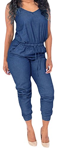 Makkrom Womens's Sleeveless Sexy Bodycon Long Rompers Womens Jumpsuit