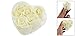 6 Pcs Bathing Shower Off White Rose Flower Bath Soap Petals w Heart Shaped Box
