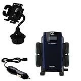 Samsung Helio Fin Auto Cup Holder with Car Charger - Uses Gomadic TipExchange