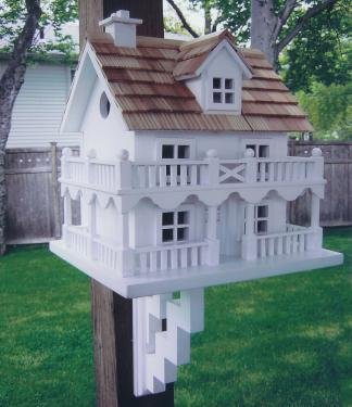 Novelty Garden Cottage Birdhouse With Wall Bracket