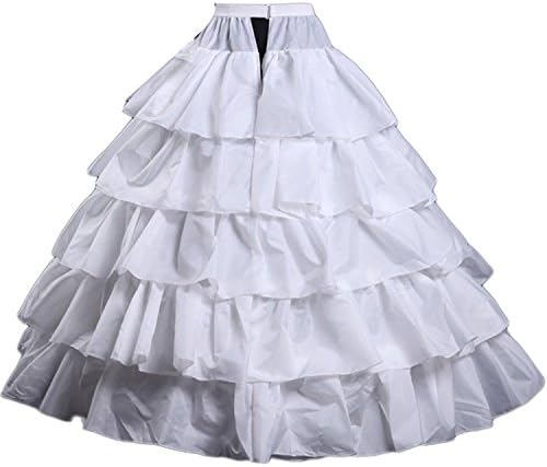 Bridal 4 Bone Full Hoop Crinoline Petticoats Slips Ruffles Underskirt Wedding Gown