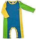 Green Nippers Alfie Organic Boys Baby Grow (Boy Blue, Lime & Citrus Yellow, 0-3 Months)