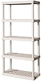 Sterilite 01558501 5-Shelf Unit with Light Platinum Shelves and Legs