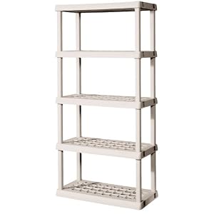 Sterilite 5-Shelf Shelving Unit, Platinum $32.54 & FREE Super Saver Shipping (save 50%)
