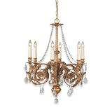 Royce Lighting RC2183/6BGD Versailles Six-Light Chandelier Brulee Gold with Crystals