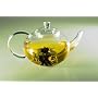 Sun's Tea 41oz Ultra Clear Heat Resistant Borosilicate Glass Teapot with Big Handle & Infuser (5-cup, 41oz) for Loose Tea and Display Tea (All Glass Made, No Plastic or Metal Parts)
