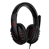 AUKEY 密閉型 3.5mm ゲーミングヘッドセット ヘッドフォン ヘッドホン マイク付き PCゲーム用 騒音隔離＆ボリュームコントロール ゲーミングステレオヘッドホン GH-S1