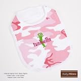 Personalized Pink Camo Baby Bib with Name and Initial by Baby Milano.