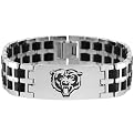 NFL Chicago Bears Logo Steel & Rubber Link ID Bracelet