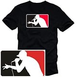 Coole Fun T-Shirts exclusive MC prime t-shirt Druck, rot/schwarz, Groesse: L