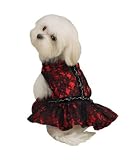 Dog Dress - Red with Black Lace Flamenco Dog Dress - XX-Small - (XXS)