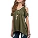 Mikey Store Sexy Women V-Neck Off Shoulder Solid Stretch T-Shirt Tops