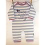 Party at my crib 2am bring a bottle' baby blue/white 0-6 months striped romper sleepsuit