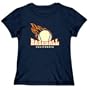 BASEBALL FIRE California Usa States Womens T-Shirt (Navy Blue, Size Large)