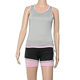 Great Value Yoga Clothing Summer Yoga Clothing Suits Size M Black & Gray