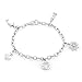 Sterling Silver Diamond Nautical Charm Bracelet