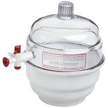 Bel-Art Scienceware 420100000 Polypropylene Bottom Space Saver Vacuum Desiccator, 14.9cm ID, 17.1cm Flange OD, 20.6cm Height, 14cm Plate Size