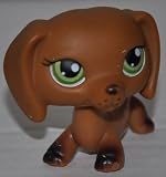 Dachshund #139 (Brown, Green Eyes,) Littlest Pet Shop (Retired) Collector Toy - LPS Collectible Replacement Single Figure - Loose (OOP Out of Package & Print)IMAGE