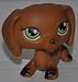 Dachshund #139 (Brown, Green Eyes,) Littlest Pet Shop (Retired) Collector Toy - LPS Collectible Replacement Single Figure - Loose (OOP Out of Package & Print)_s-1