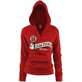 Texas Tech Red Raiders Ladies Scarlet Rugby Distressed Deep V-neck Hoody Sweatshirt
