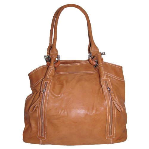 Large Zipper Tote Handbag (Desert Orange)