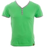 Soul Cal Plain Grandad T-Shirt - Green - Mens