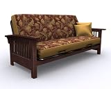 Futon Frame - Bridgeport Full Size Metal Wood Futon in Walnut - 35-2914-003