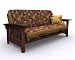 Futon Frame - Bridgeport Full Size Metal Wood Futon in Walnut - 35-2914-003