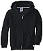 Russell Athletic Big Boys' Fleece Full Zip with Hood, Black, Small