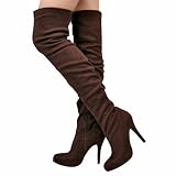 Furge02 Stretchy Thigh-High Boot BROWN