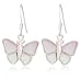 Silver Pink & White Mother Of Pearl Butterfly Earrings
