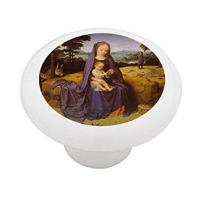 The Rest on the Flight into Egypt by Gerard David Decorative High Gloss Ceramic Drawer Knob