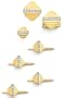 14K Solid Gold Diamond-Shaped Diamond Cufflinks, Tie Tac and Stud Set