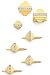 14K Solid Gold Diamond-Shaped Diamond Cufflinks, Tie Tac and Stud Set
